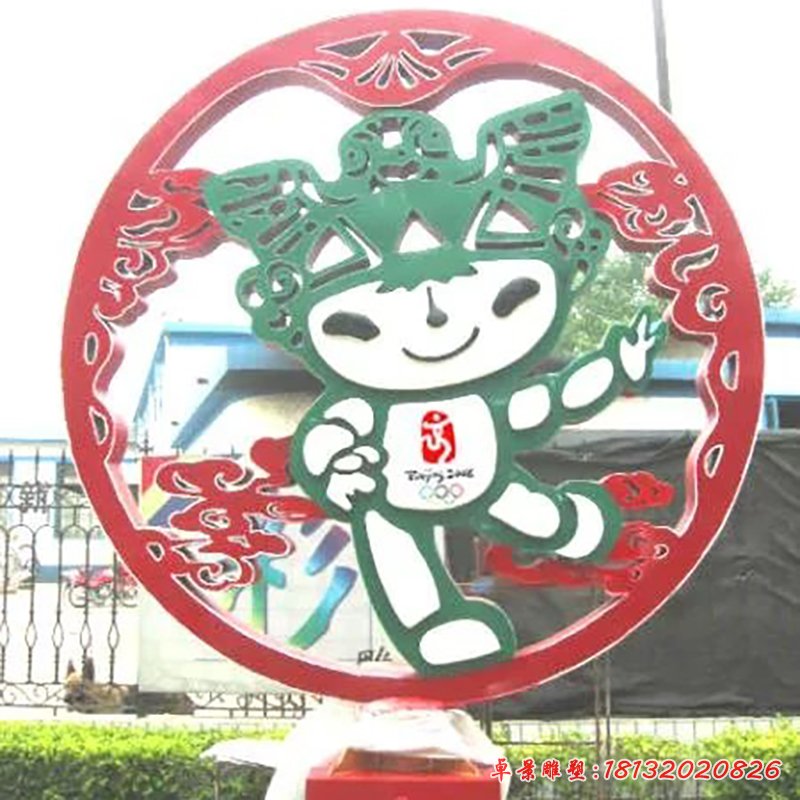 不锈钢福娃雕塑,广场不锈钢雕塑
