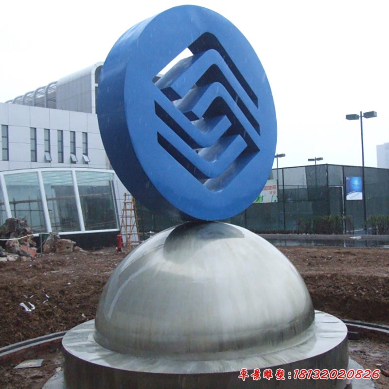 不锈钢中国移动标志雕塑，不锈钢标志雕塑