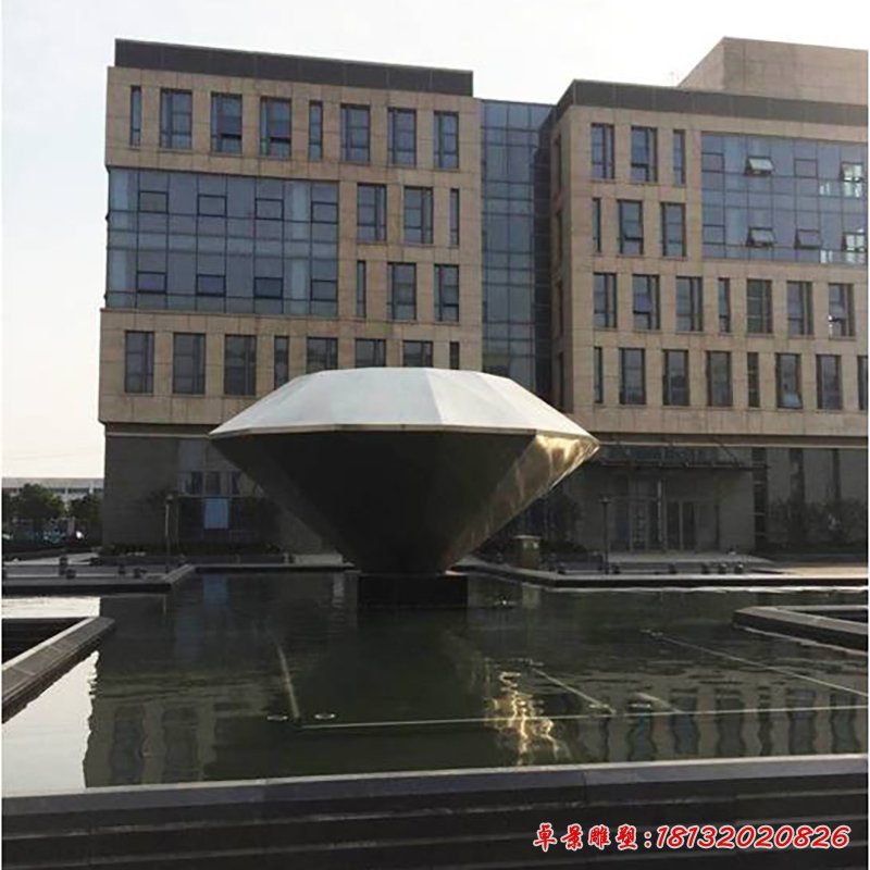 不锈钢钻石雕塑,不锈钢广场雕塑