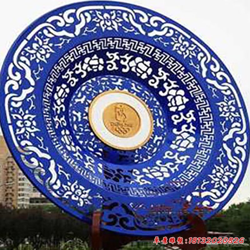 不锈钢彩绘盘子雕塑 (1)(1)