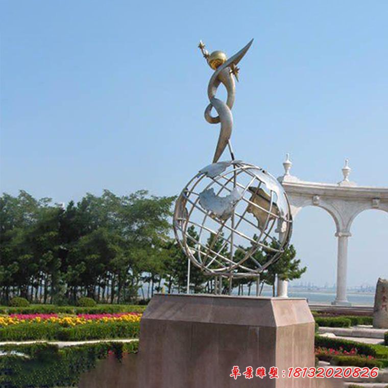 定制不锈钢地球仪雕塑大型户外景观铁艺镂空校园广场摆放37334325