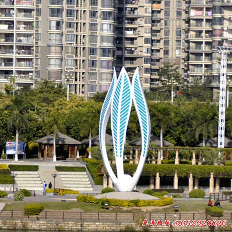 不锈钢镂空花骨朵雕塑 广场景观摆件
