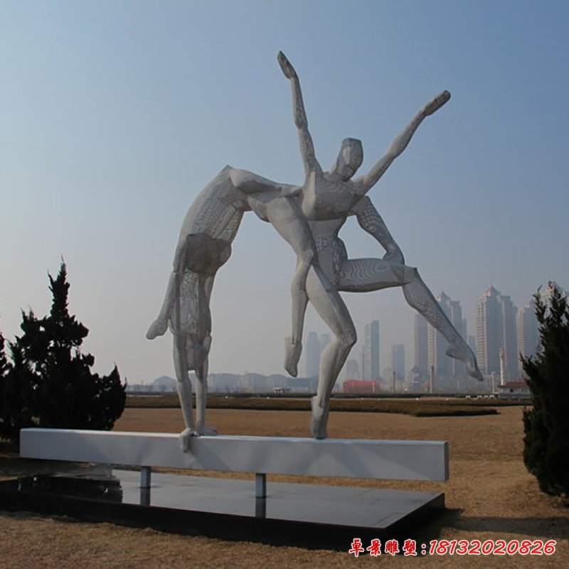 体操雕塑，不锈钢运动雕塑 (1)