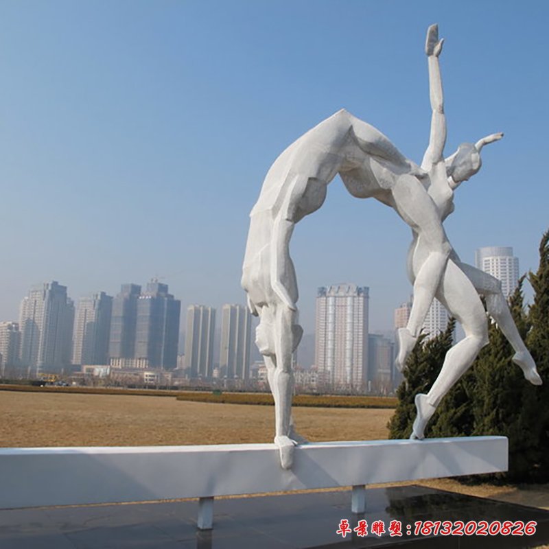 体操雕塑，不锈钢运动雕塑 (2)