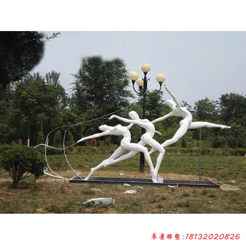 不锈钢抽象体操人物雕塑