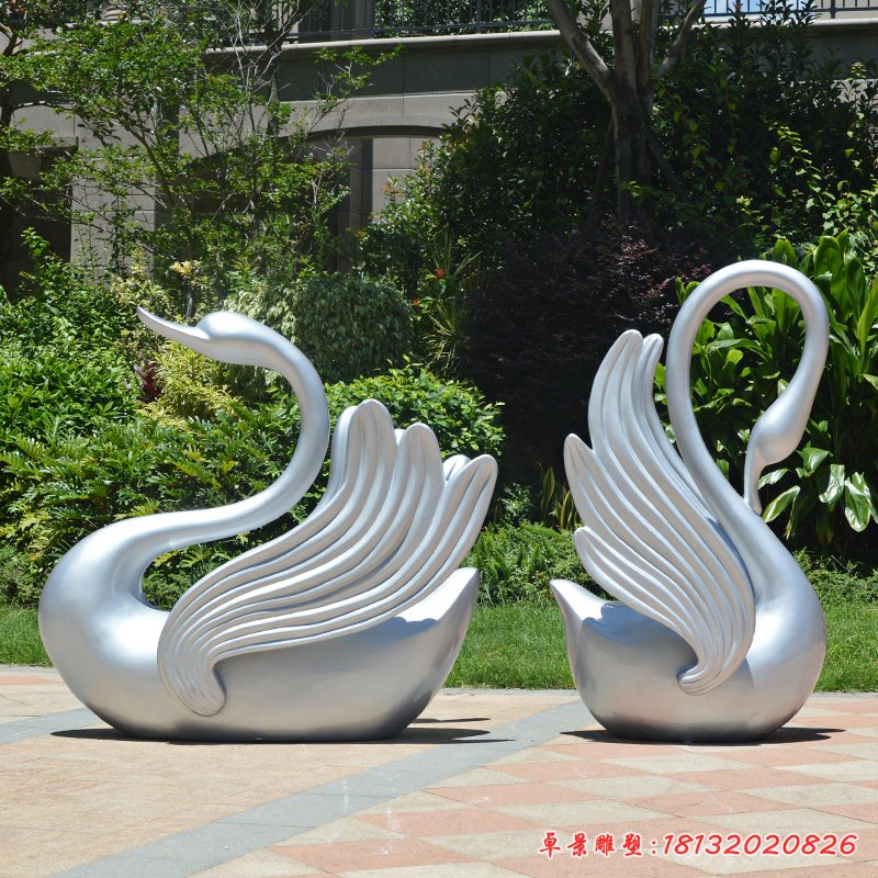 公园不锈钢抽象天鹅雕塑 (3)