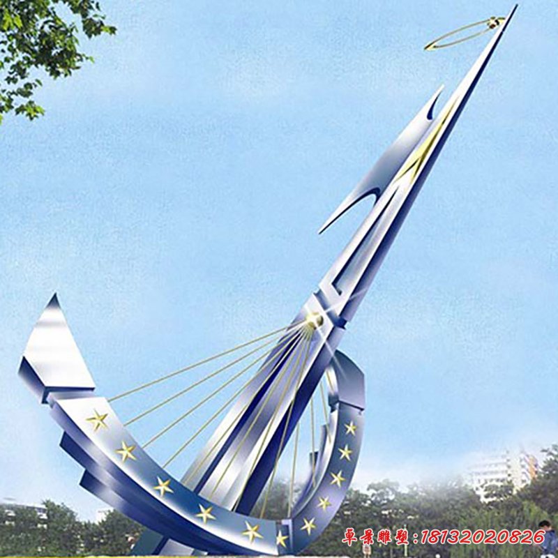 不锈钢帆船雕塑 公园景观摆件 (1)