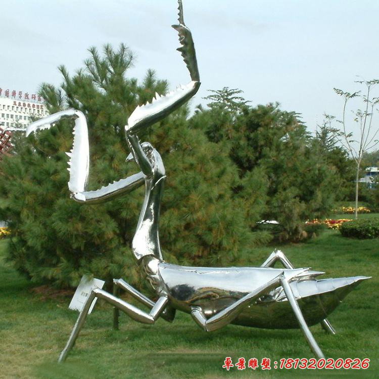 不锈钢抽象螳螂雕塑[1]
