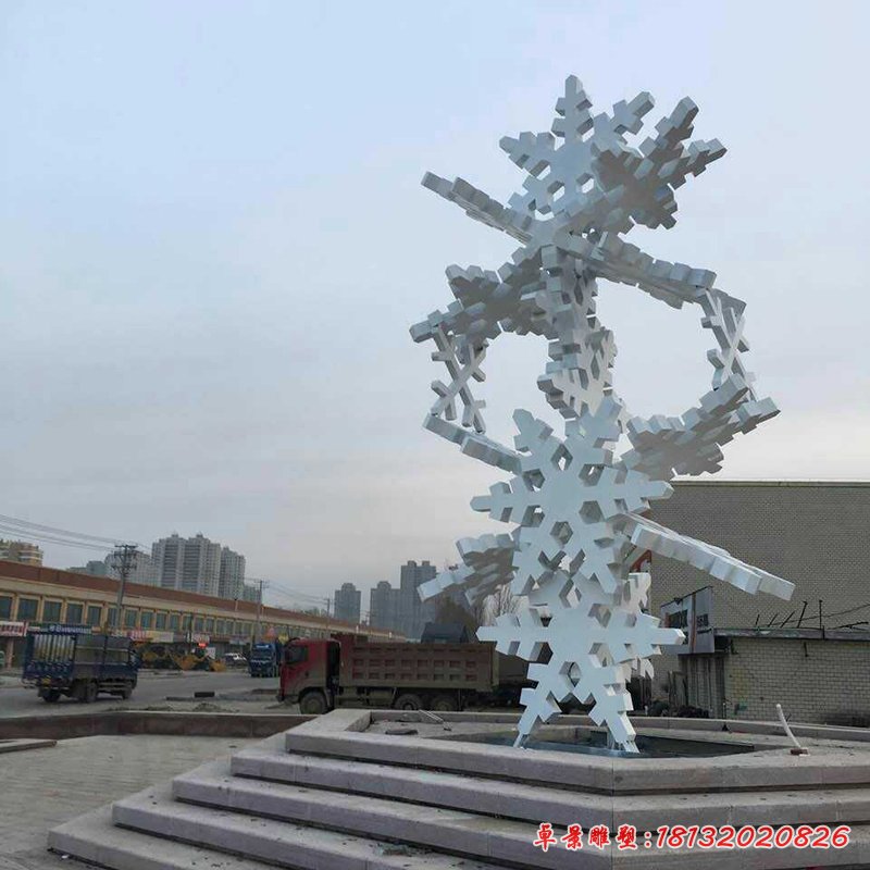 不锈钢雪花雕塑，广场不锈钢雕塑