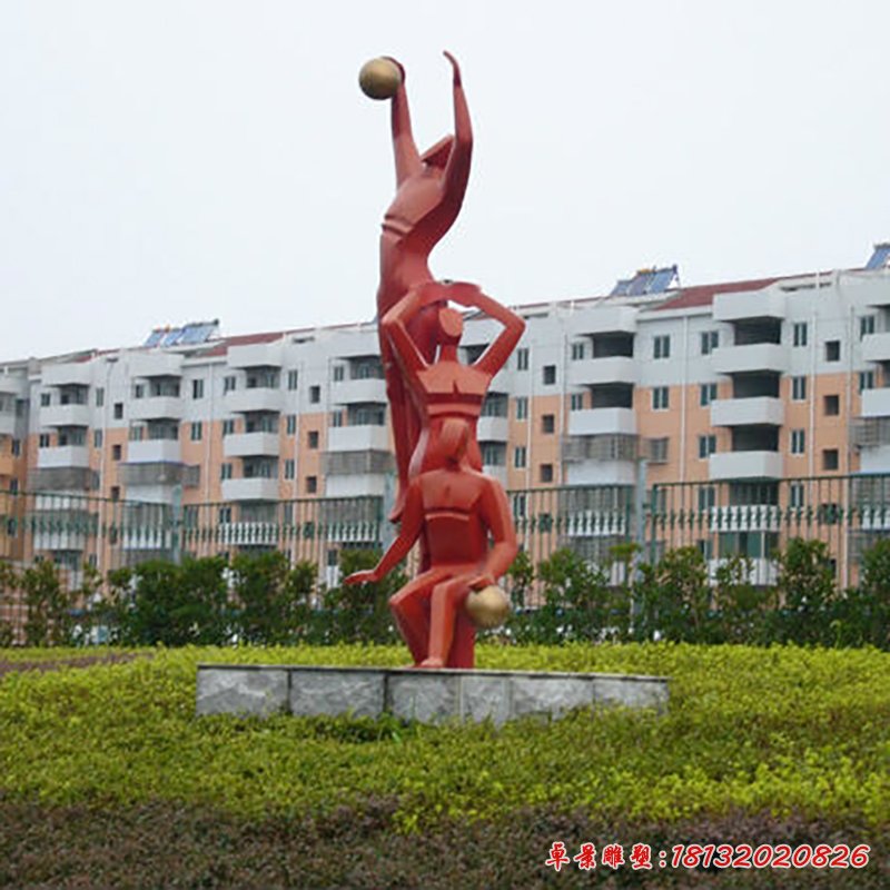 不锈钢打篮球雕塑,公园运动不锈钢雕塑_看图王