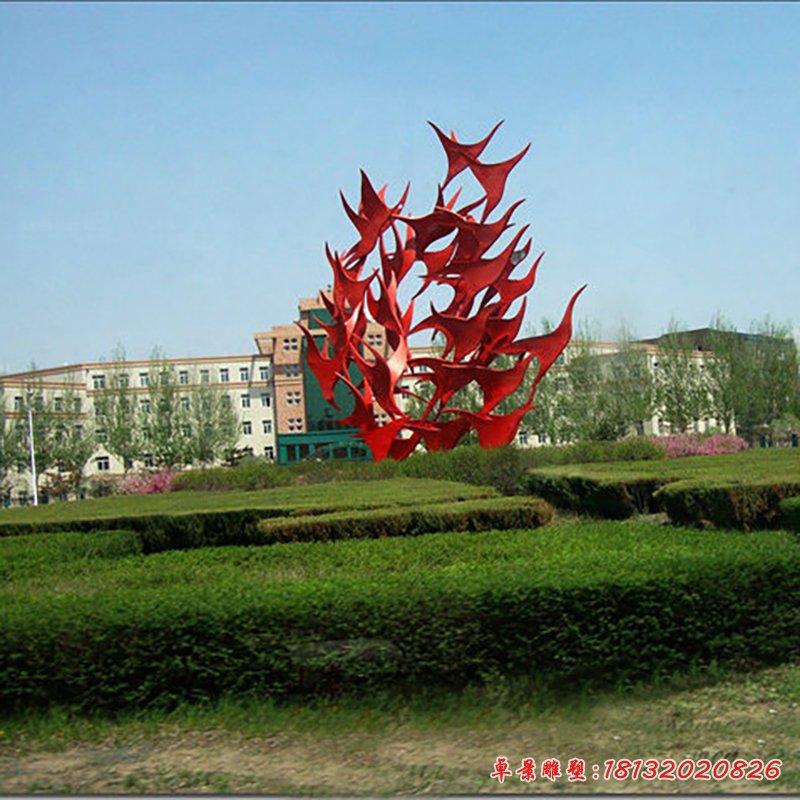 不锈钢飞翔雕塑,抽象大雁雕塑