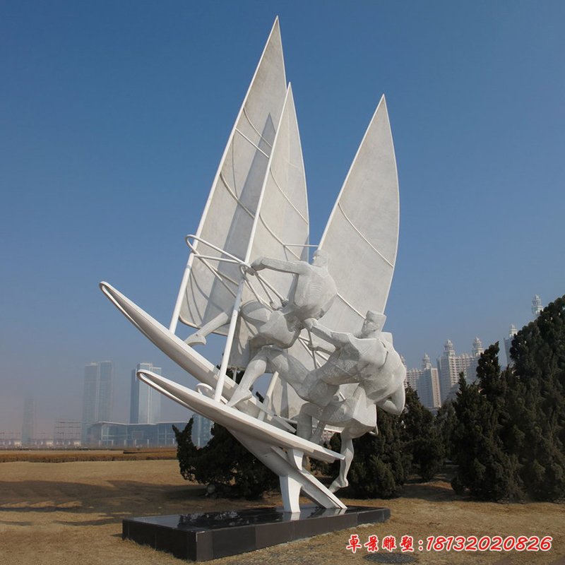 帆船比赛雕塑,不锈钢运动雕塑