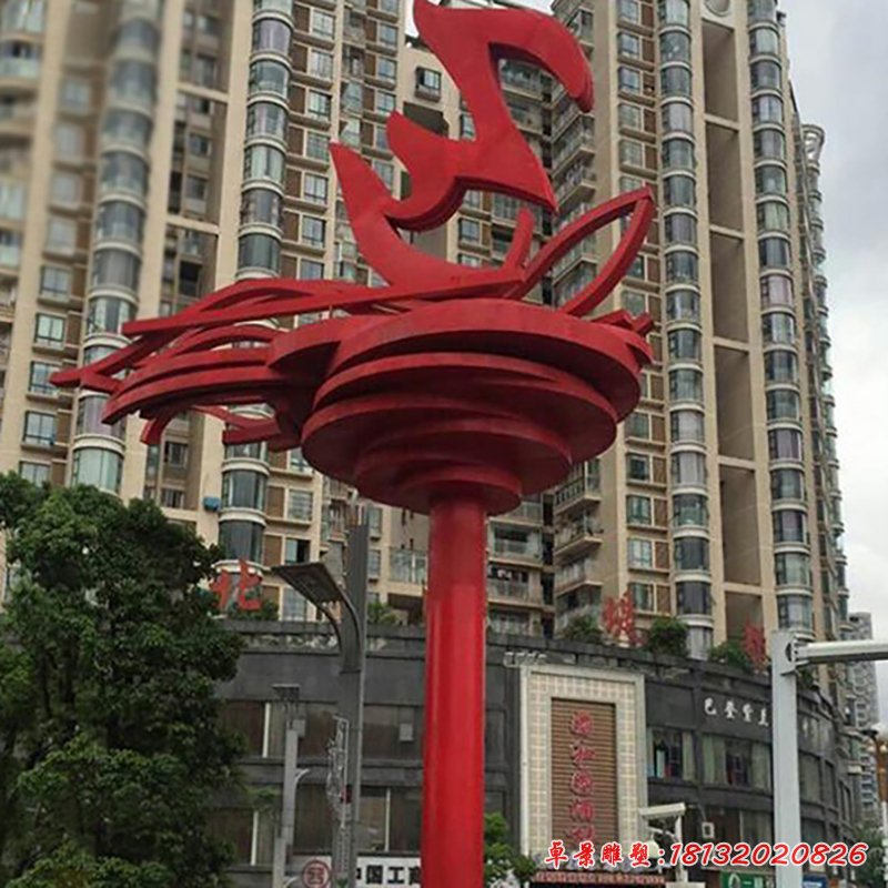 不锈钢火焰 小区景观雕塑 (1)