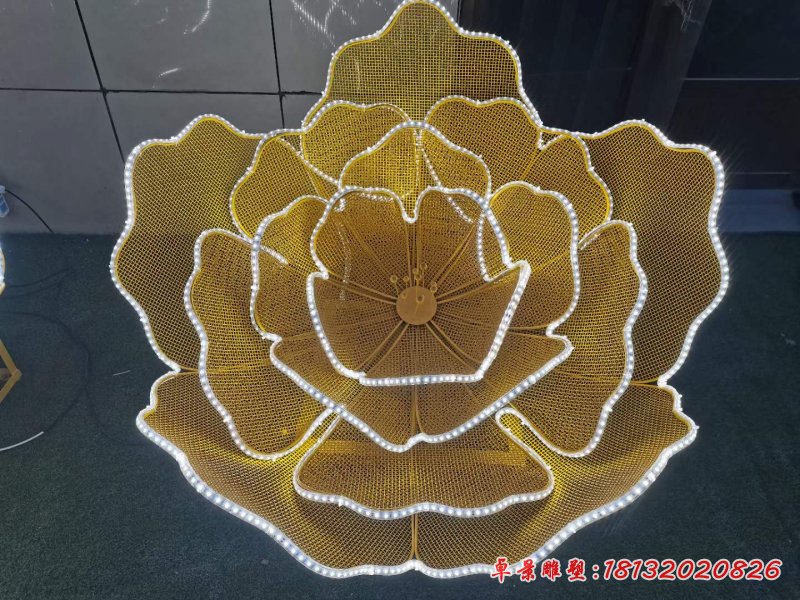草坪发光花朵不锈钢雕塑 (1)
