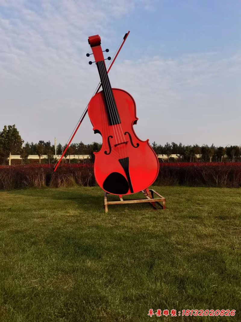 不锈钢提琴乐器雕塑