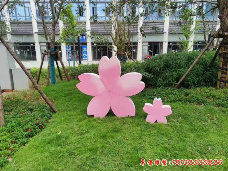 不锈钢樱花园景观雕塑 (1)