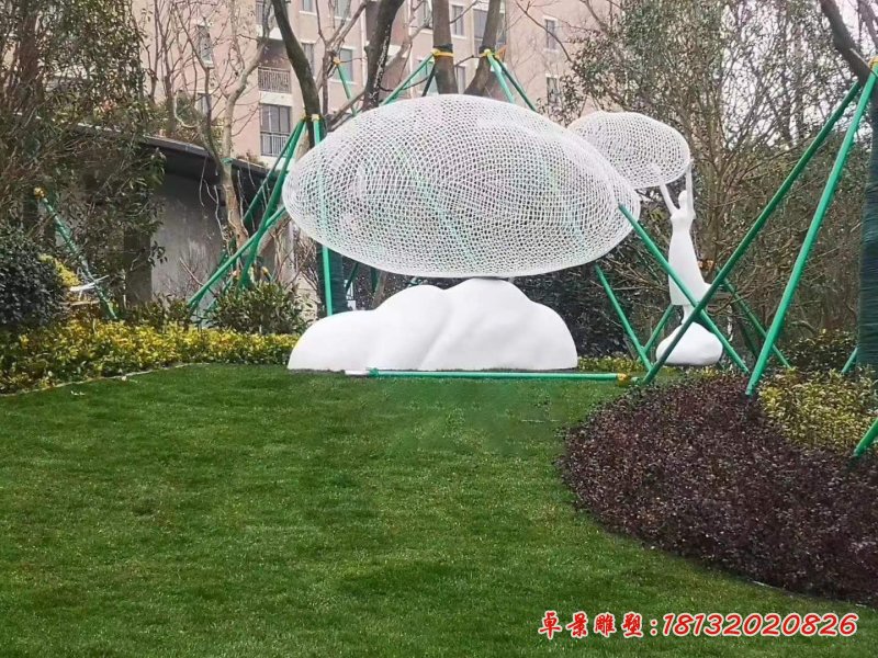 不锈钢镂空云朵雕塑 (1)