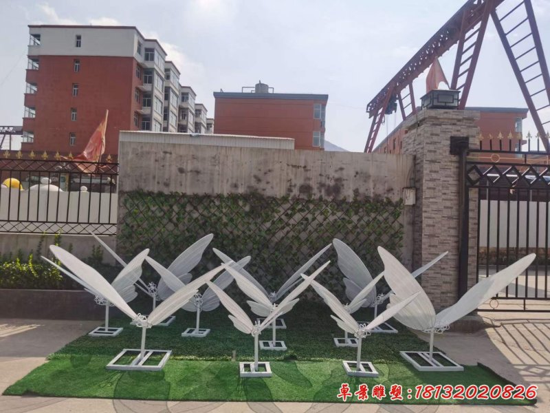 不锈钢编织蝴蝶动物雕塑 (3)