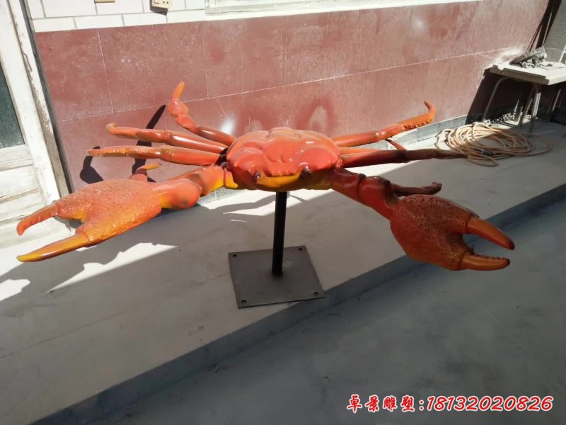 螃蟹动物不锈钢雕塑 (1)