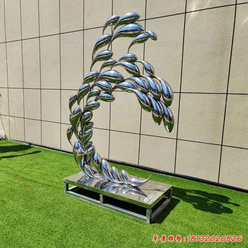 不锈钢跳跃鱼群雕塑