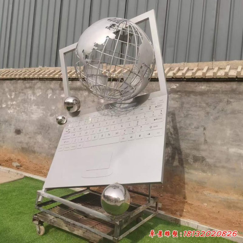不锈钢镂空球笔记本雕塑 (3)