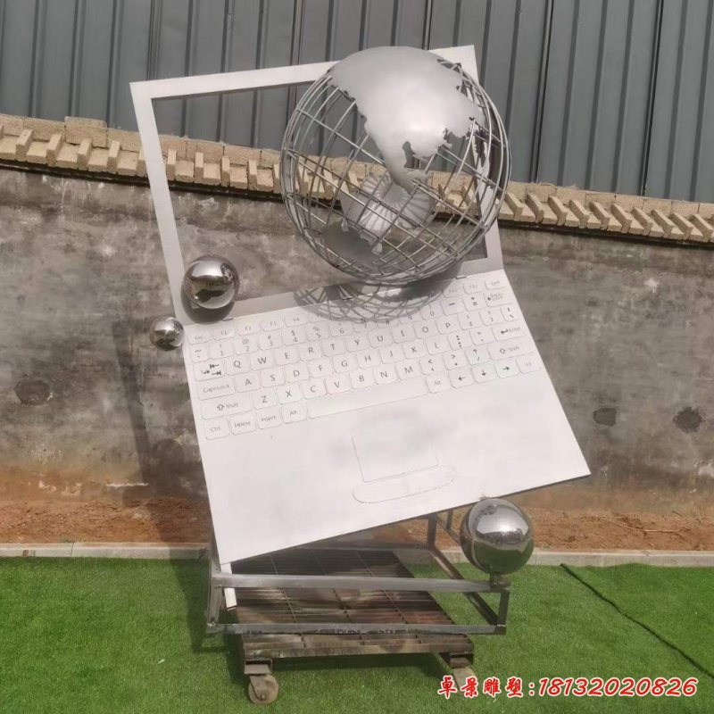 不锈钢镂空球笔记本雕塑 (1)