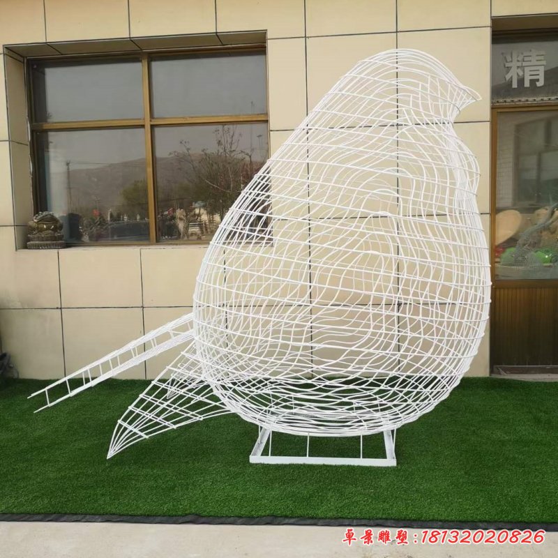 不锈钢镂空小鸟雕塑 (3)_副本