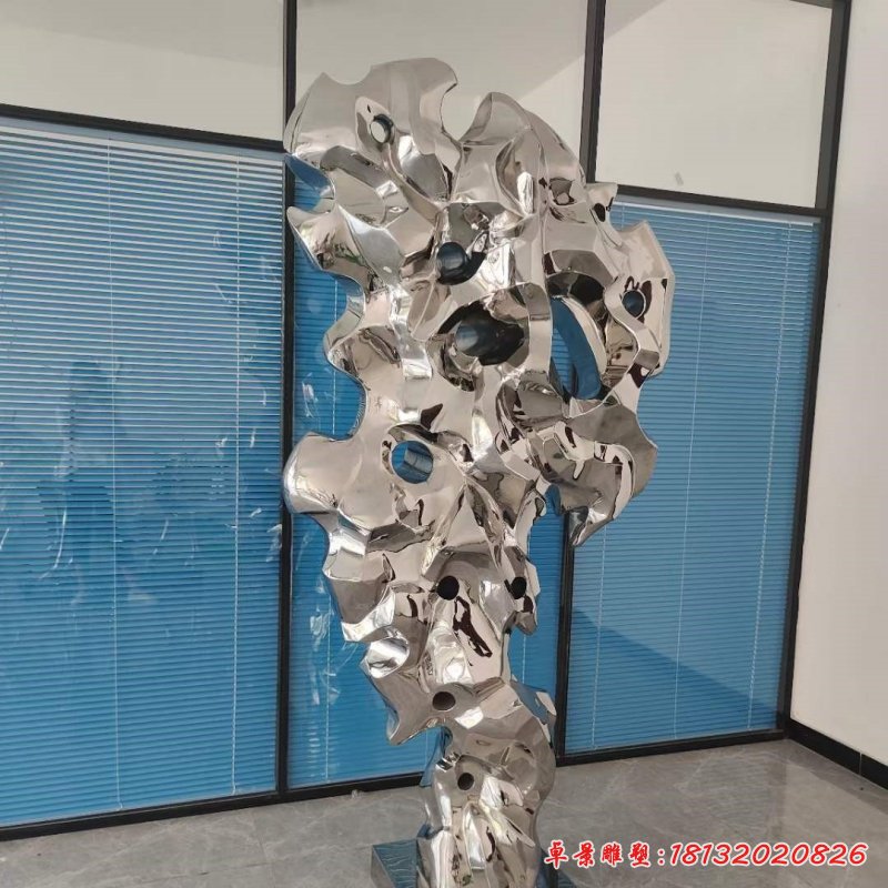 不锈钢景观太湖石雕塑 (1)_副本