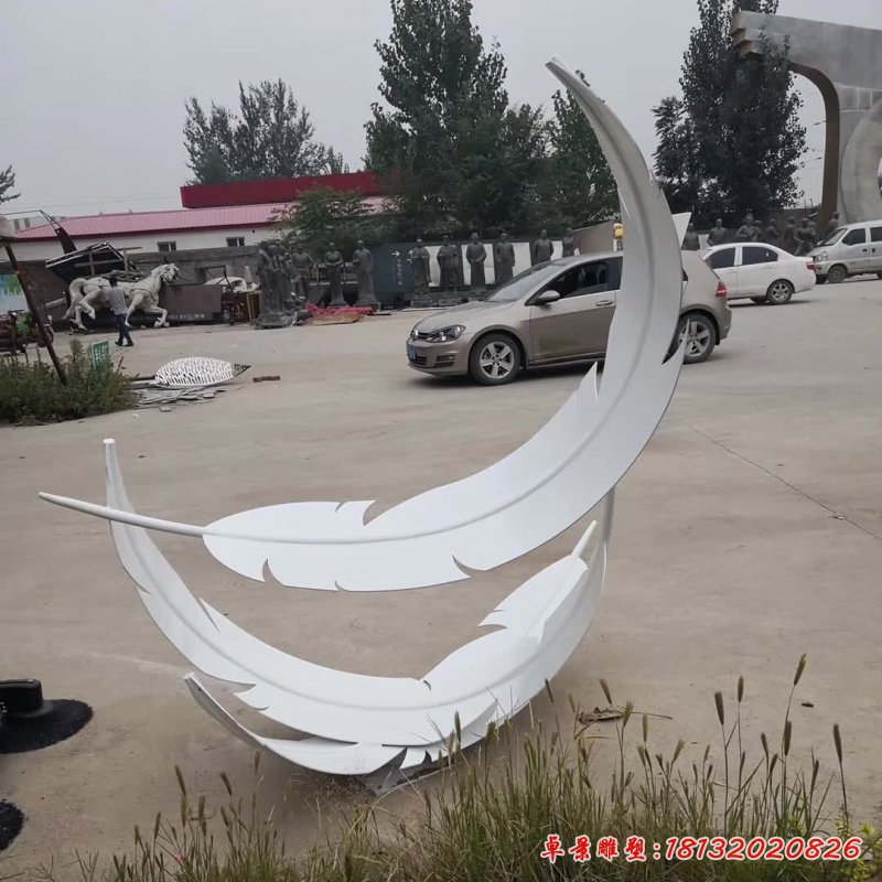 不锈钢仿真羽毛景观雕塑_副本
