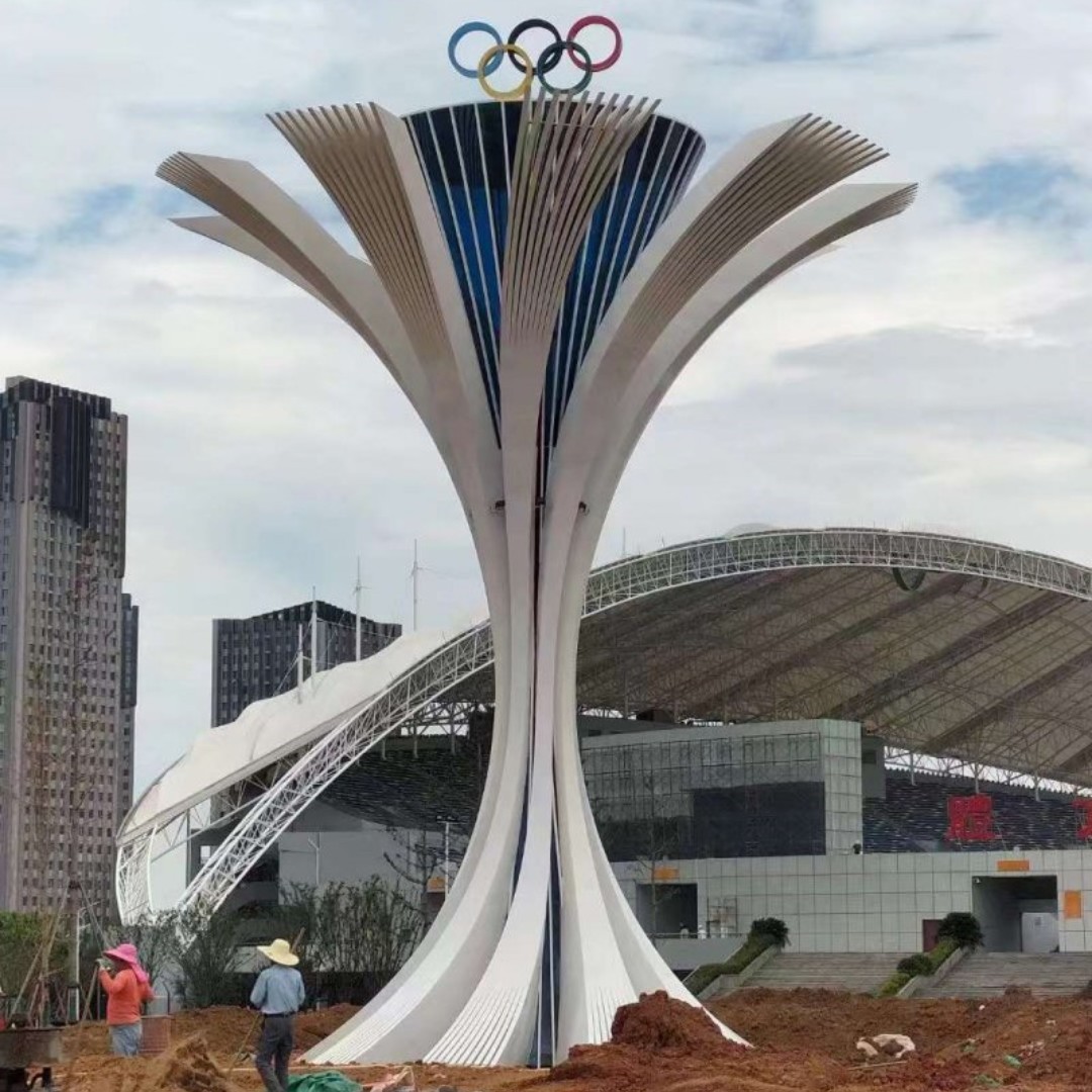 奥运五环景观标志不锈钢雕塑_副本