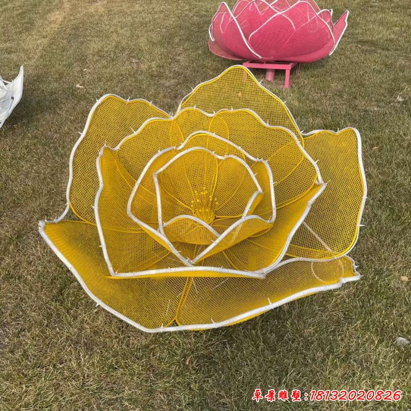 不锈钢镂空花朵雕塑 (4)