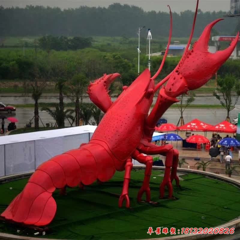 大型不锈钢龙虾雕塑