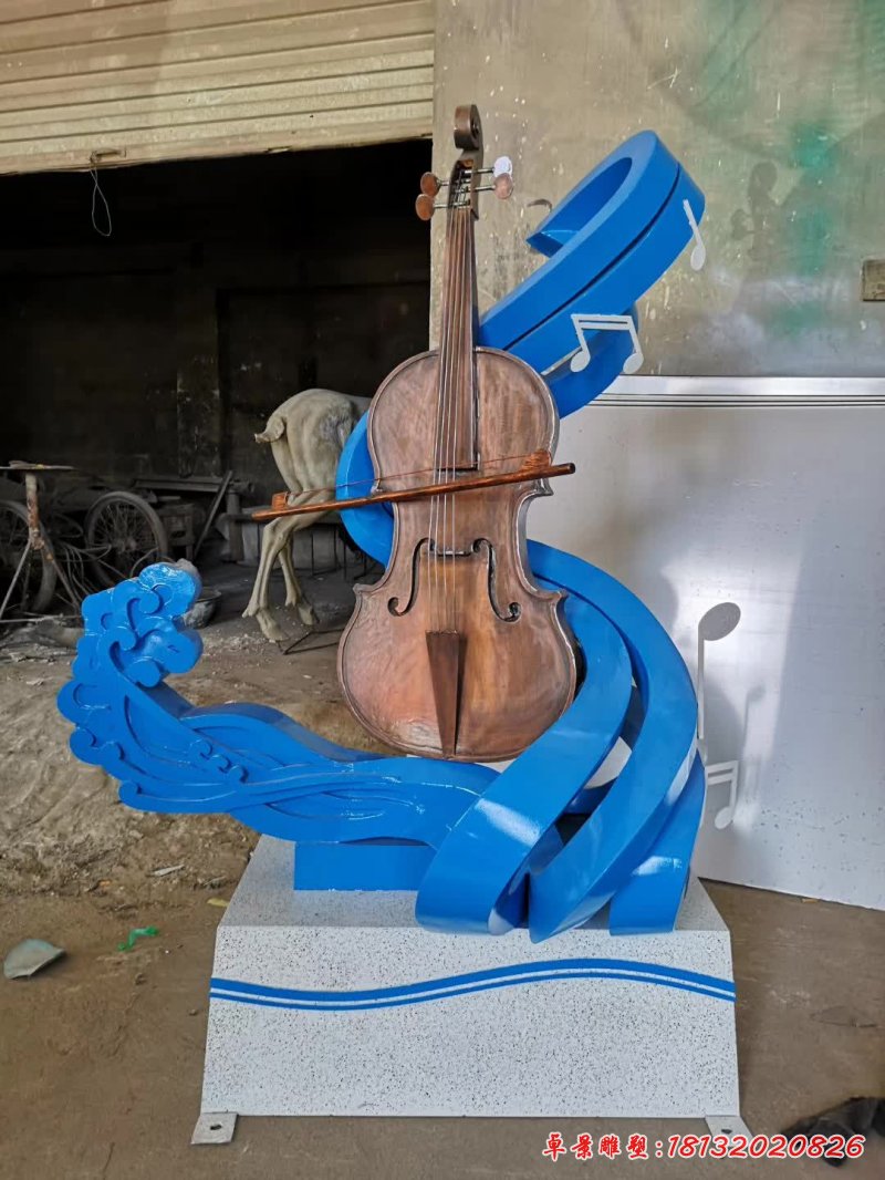 不锈钢海浪提琴雕塑 (2)