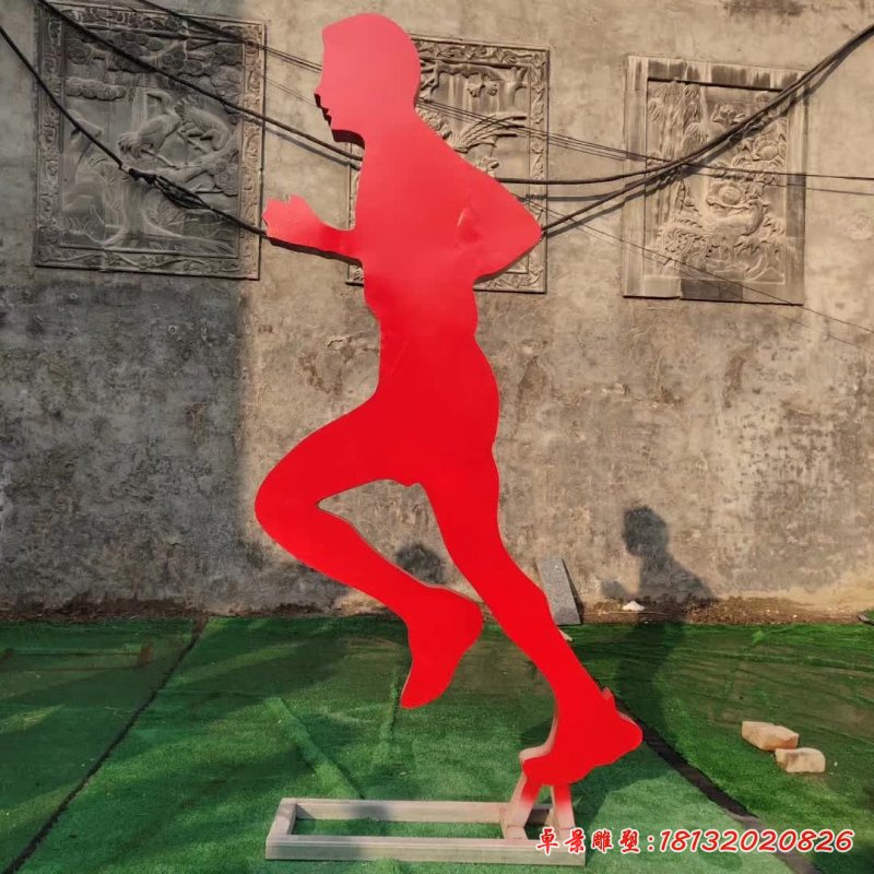 不锈钢剪影跑步雕塑 (2)_副本