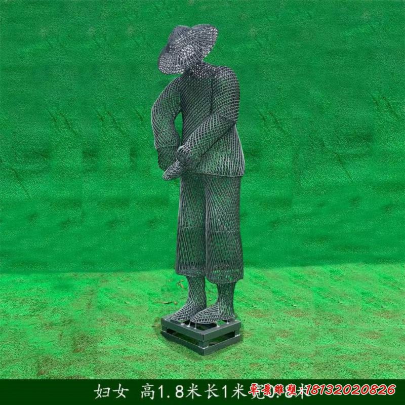 不锈钢妇女人物雕塑_副本