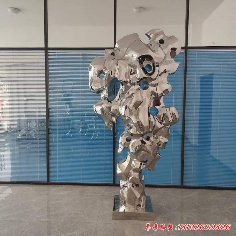 不锈钢景观太湖石雕塑 (2)_副本