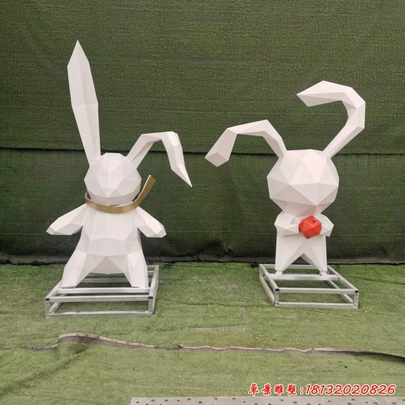 不锈钢仿真兔子雕塑 (1)_副本