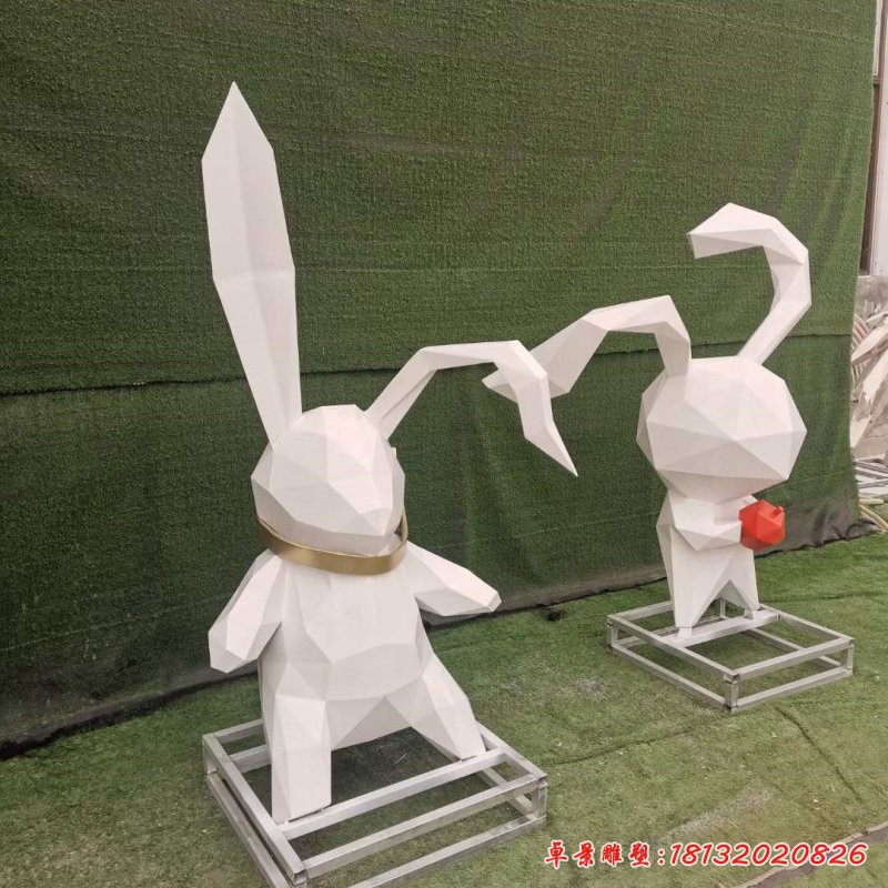 不锈钢仿真兔子雕塑 (2)_副本
