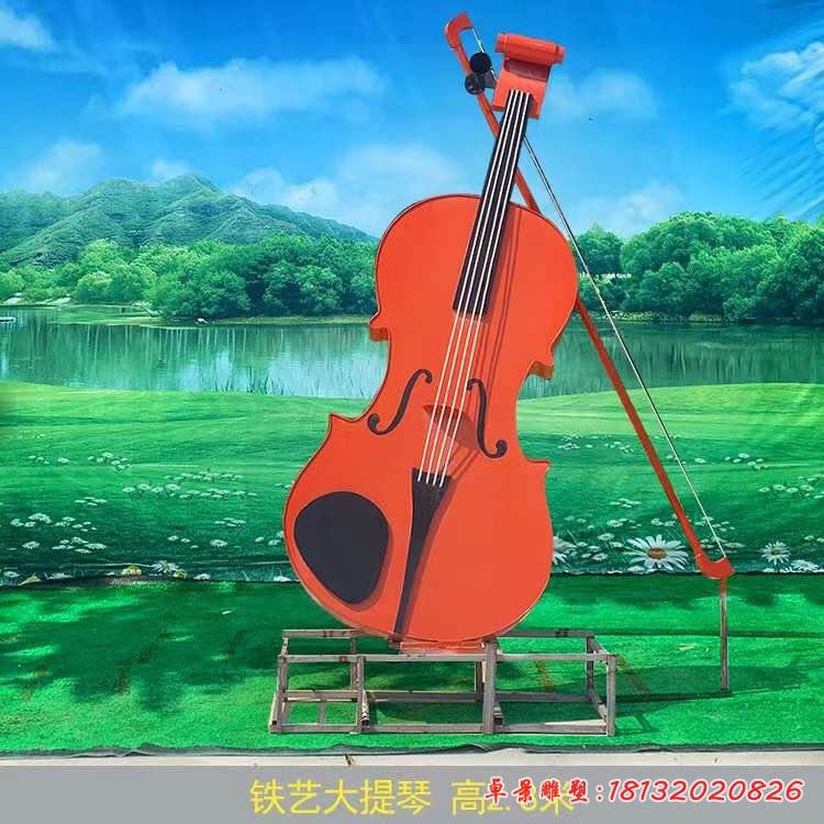 不锈钢铁艺提琴雕塑