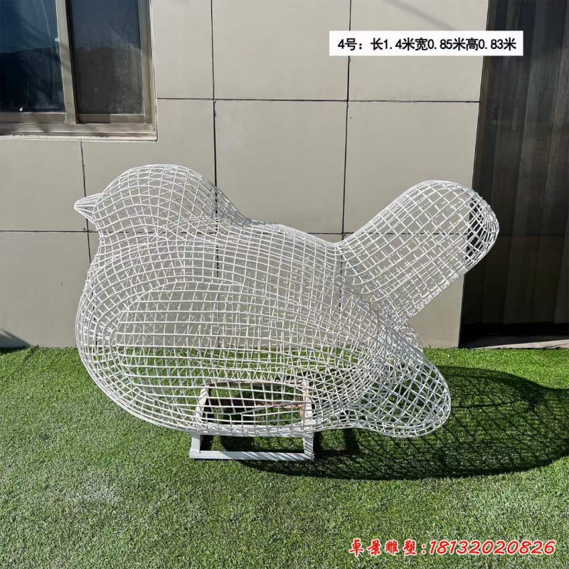 不锈钢镂空动物小鸟雕塑 (2)