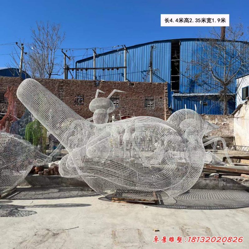 不锈钢镂空动物小鸟雕塑 (1)