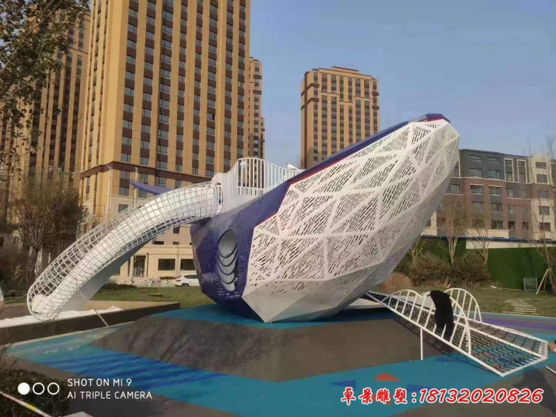 不锈钢鲸鱼雕塑 (4)