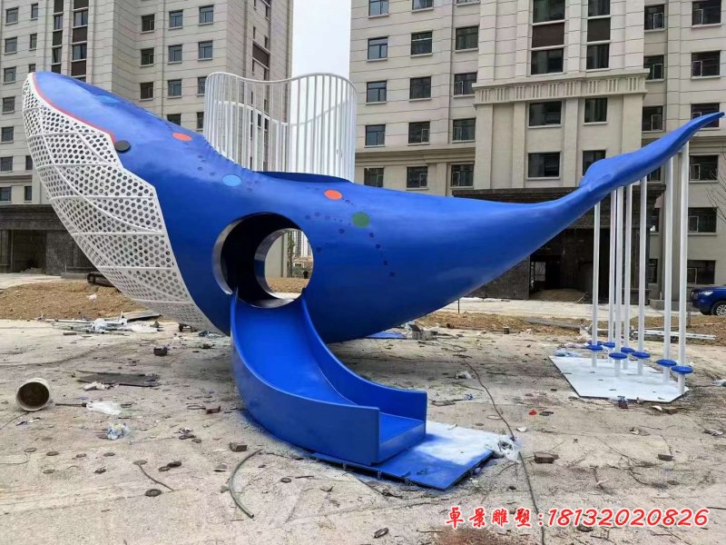 不锈钢鲸鱼雕塑 (2)