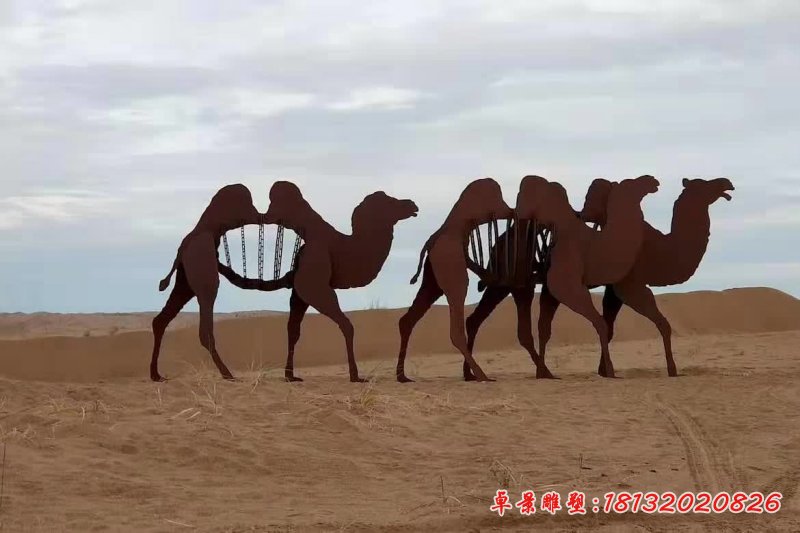 不锈钢抽象骆驼雕塑 (1)