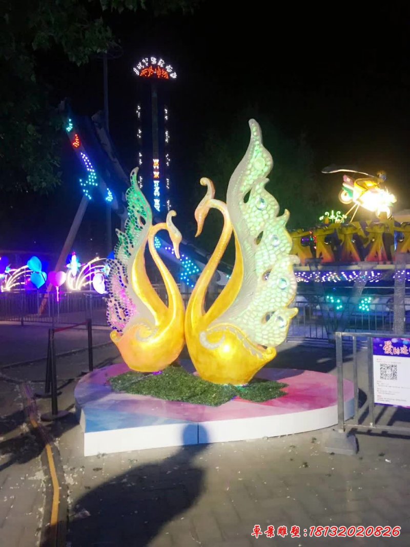 不锈钢天鹅雕塑 (3)
