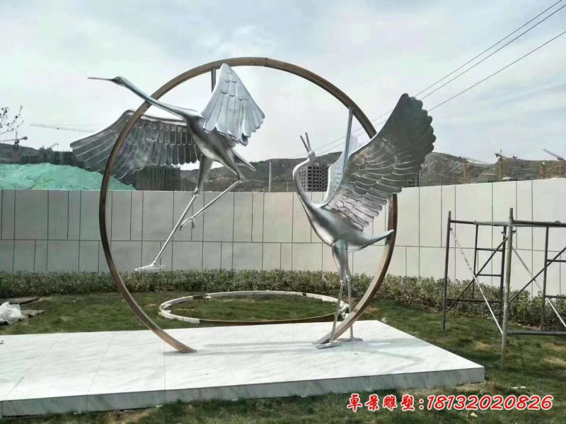 不锈钢仙鹤雕塑 (27)