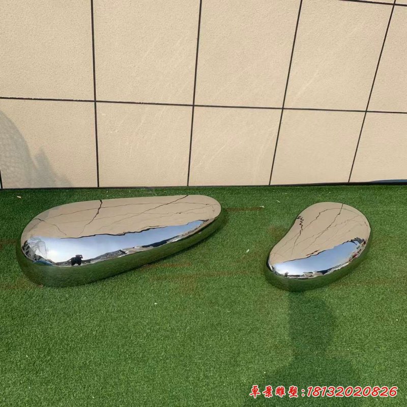 不锈钢镜面鹅卵石景观雕塑_6