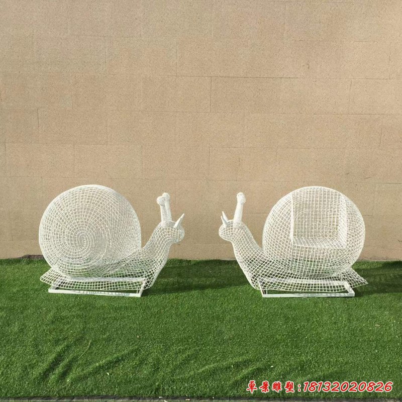 不锈钢镂空蜗牛雕塑3