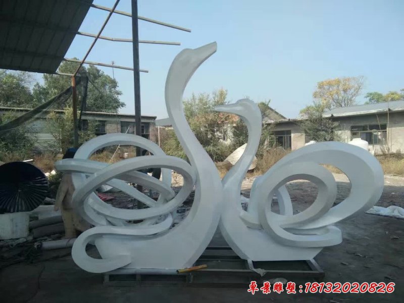 不锈钢天鹅雕塑 (5)