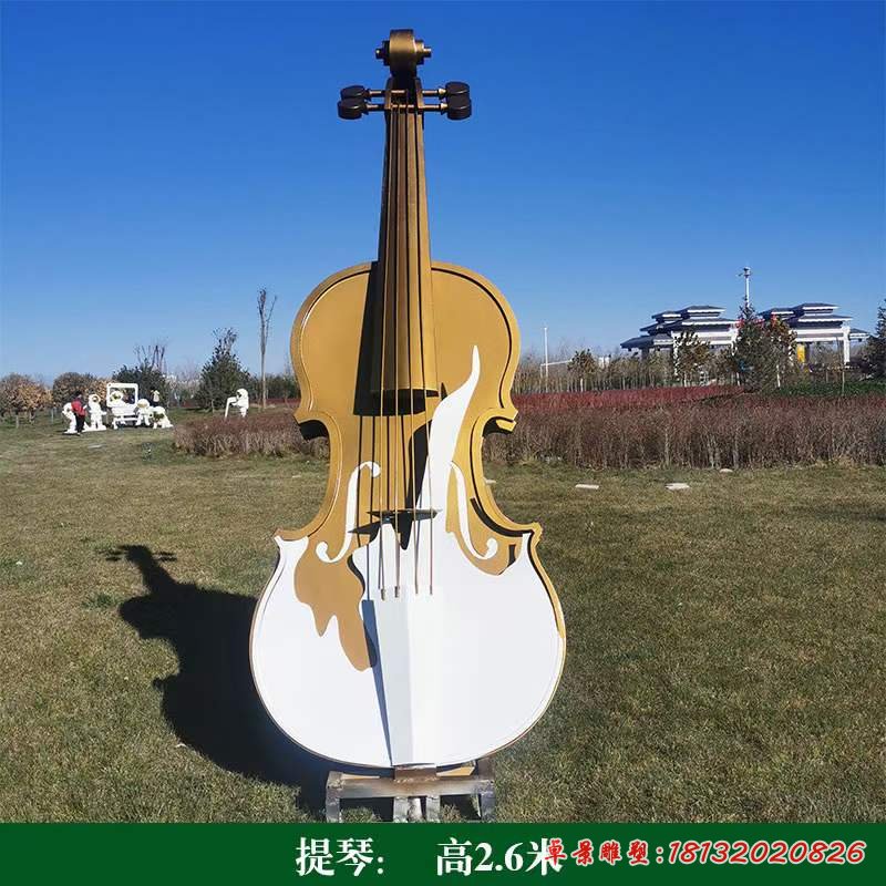 不锈钢大提琴雕塑 (12)